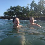 Swimming with friends at Jungla del Jaguar in Costa Rica.