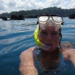 Aloe Driscoll snorkeling in Costa Rica.