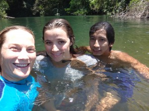 Swimming in the river with friends in Drake Bay, Costa Rica.