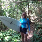 Hiking through the jungle after surfing in Drake Bay, Costa Rica.