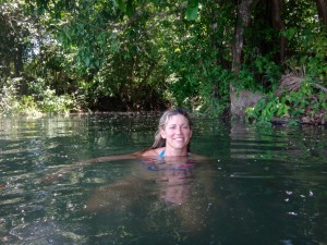 Michelle swimming in Costa Rica.
