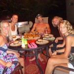 Dinner with friends in Costa Rica.