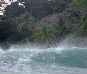 Surfing in Matapalo, Costa Rica.