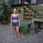 Going to yoga class in Playa Dominical, Costa Rica.