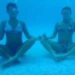 Marie and Aloe, underwater meditation in Playa Hermosa, Costa Rica.