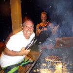 Derek and Roberto barbecuing in Playa Hermosa, Costa Rica.