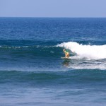 Aloe Driscoll surfing Playa Hermosa.