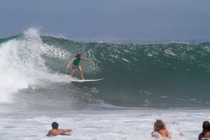 Aloe Driscoll surfing Pavones, Costa Rica.