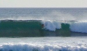 My last wave, shortly before getting drilled.