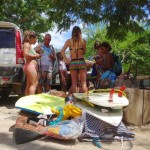 Women surfing Nicaragua
