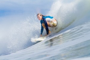 Aloe Driscoll surfing in Nicaragua.