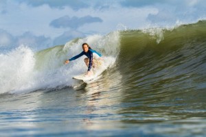 Aloe Driscoll surfing in Nicaragua.
