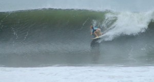 Aloe Driscoll surfing in El Salvador.